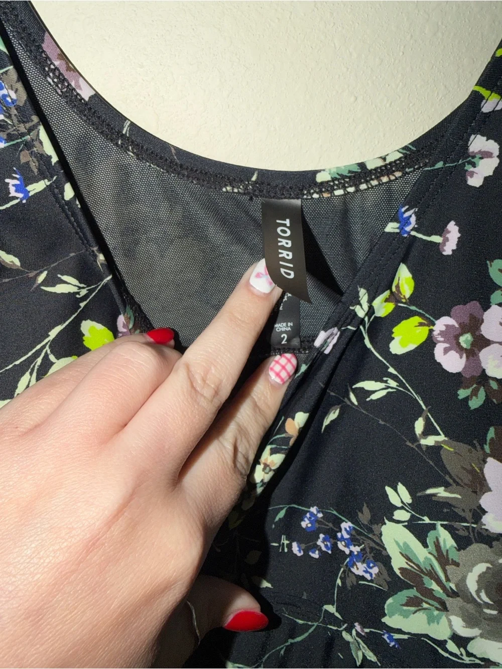 torrid Black Floral One-Piece Swimdress